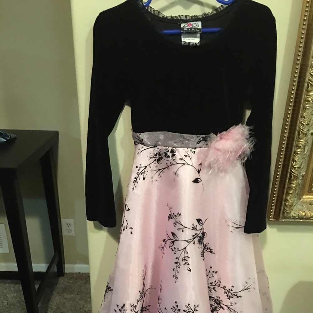 Little girl pink and black dress